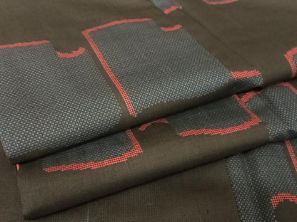 平和屋着物●本場大島紬　一元7マルキ　瓦文　正絹　逸品　未使用　AAAX0244np