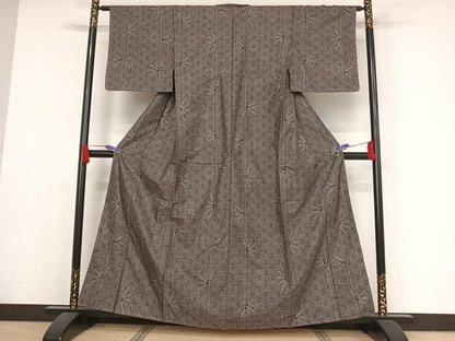 平和屋着物●本場大島紬　カタス9マルキ　笹　麻の葉正絹　逸品　未使用　AAAX0252np