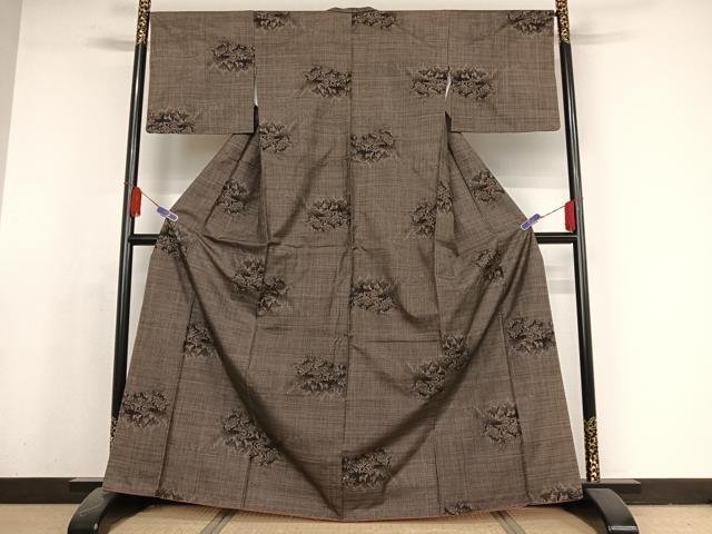 平和屋着物●本場大島紬 一元絣 風景文 正絹 逸品 未使用 AAAX0280np