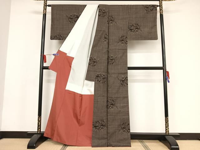 平和屋着物●本場大島紬 一元絣 風景文 正絹 逸品 未使用 AAAX0280np