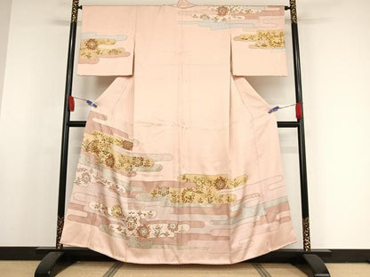 平和屋着物●訪問着　駒刺繍　正倉院花鳥文　金糸　金彩　鈴乃屋扱い　正絹　逸品　AAAX0283np