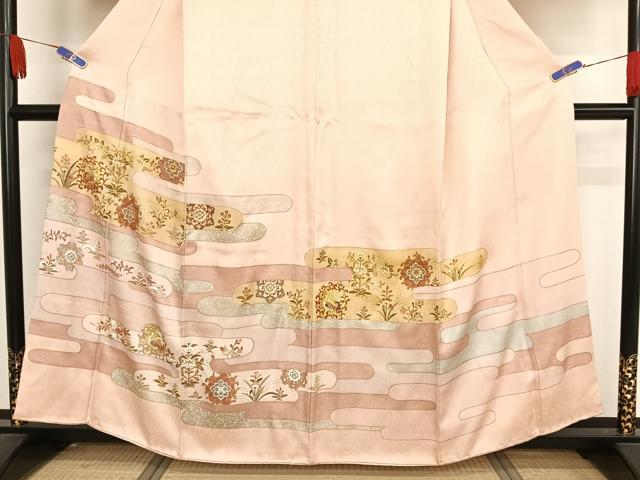 平和屋着物●訪問着　駒刺繍　正倉院花鳥文　金糸　金彩　鈴乃屋扱い　正絹　逸品　AAAX0283np