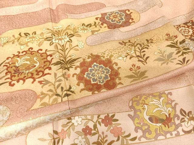 平和屋着物●訪問着　駒刺繍　正倉院花鳥文　金糸　金彩　鈴乃屋扱い　正絹　逸品　AAAX0283np