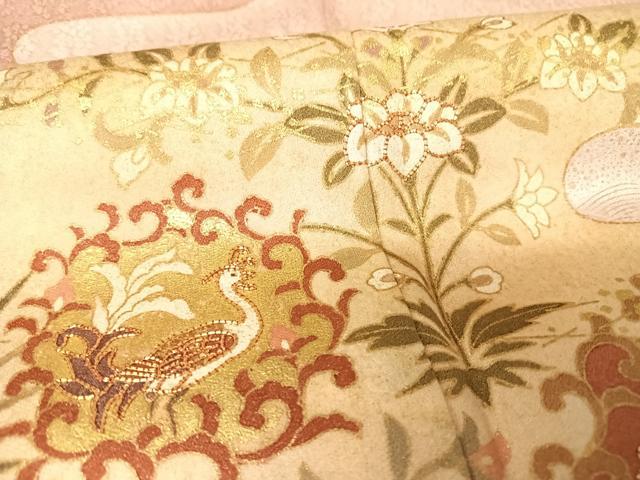 平和屋着物●訪問着　駒刺繍　正倉院花鳥文　金糸　金彩　鈴乃屋扱い　正絹　逸品　AAAX0283np