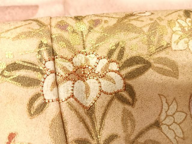 平和屋着物●訪問着　駒刺繍　正倉院花鳥文　金糸　金彩　鈴乃屋扱い　正絹　逸品　AAAX0283np