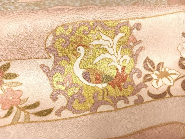 平和屋着物●訪問着　駒刺繍　正倉院花鳥文　金糸　金彩　鈴乃屋扱い　正絹　逸品　AAAX0283np