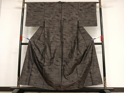 平和屋着物●本場大島紬 風景文 正絹 逸品 未使用 AAAX0284np