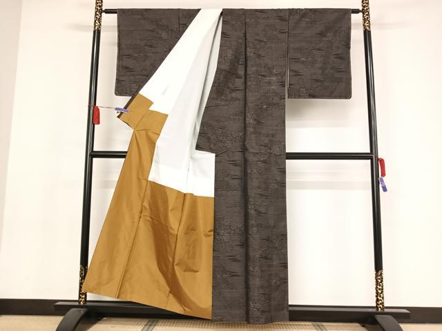 平和屋着物●本場大島紬 風景文 正絹 逸品 未使用 AAAX0284np