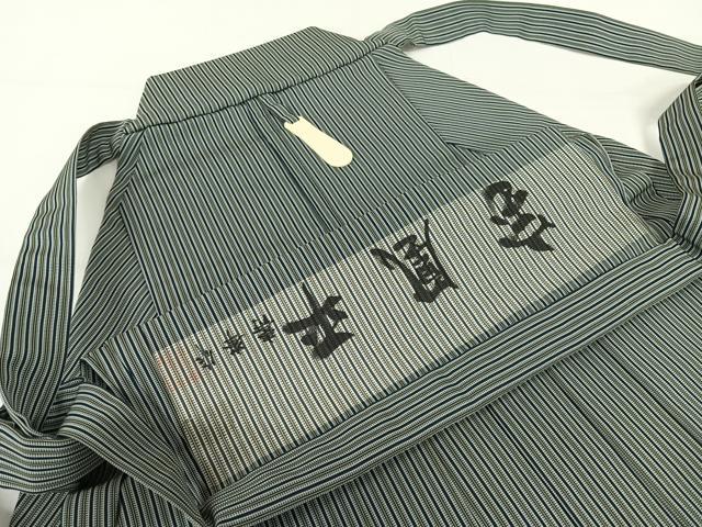 平和屋着物●男性　宝凰平　馬乗り袴　壽峯作　縞　正絹　逸品　AAAX0289np