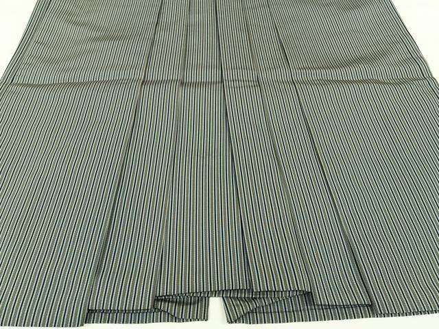 平和屋着物●男性　宝凰平　馬乗り袴　壽峯作　縞　正絹　逸品　AAAX0289np