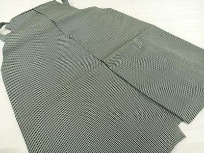 平和屋着物●男性　宝凰平　馬乗り袴　壽峯作　縞　正絹　逸品　AAAX0289np
