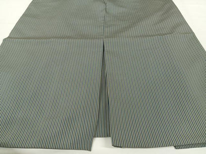 平和屋着物●男性　宝凰平　馬乗り袴　壽峯作　縞　正絹　逸品　AAAX0289np