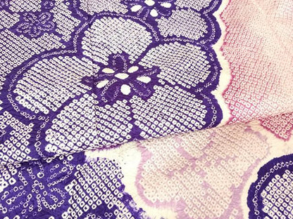 平和屋着物●豪華振袖　総絞り　舞梅文　暈し染め　正絹　逸品　AAAX0292np