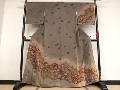 平和屋着物●訪問着 辻が花 暈し染め 金彩 正絹 逸品 AAAX0298np
