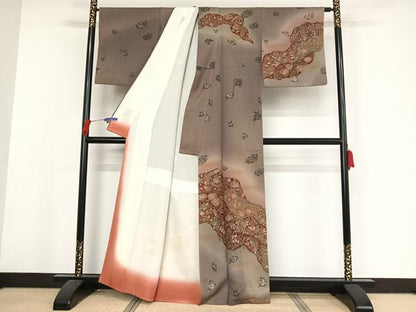平和屋着物●訪問着 辻が花 暈し染め 金彩 正絹 逸品 AAAX0298np