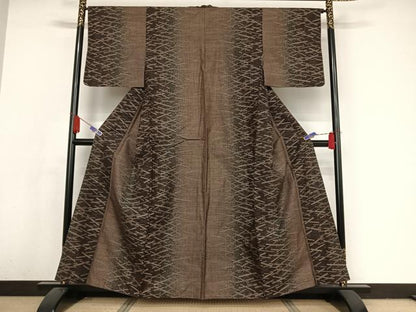 平和屋着物●本場大島紬 カタス7マルキ 算木ちらし 正絹 逸品 AAAX0299np