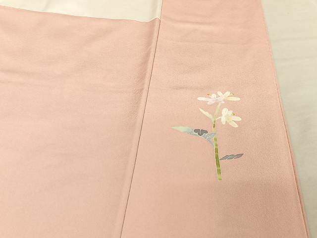 平和屋着物●京加賀友禅 百貫石峰 訪問着 枝花文 暈し染め 正絹 逸品 AAAX0307np