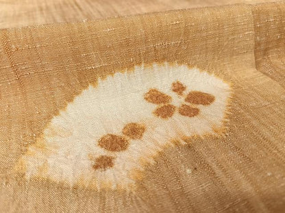 平和屋着物●上質な紬 絞り 地紙花文 正絹 逸品 AAAX0311np