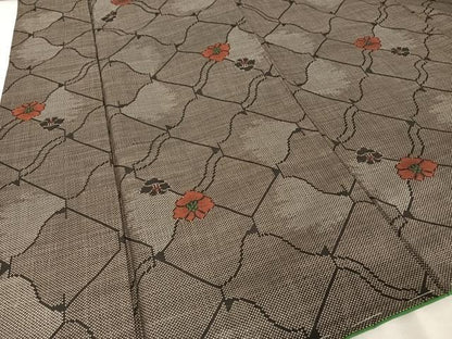 平和屋着物●本場大島紬　一元絣　瓦花文　正絹　逸品　未使用　AAAX0327np