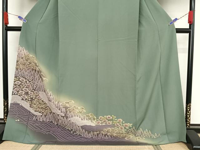 平和屋着物●訪問着 辻が花 暈し染め 金彩 正絹 逸品 AAAX0328np