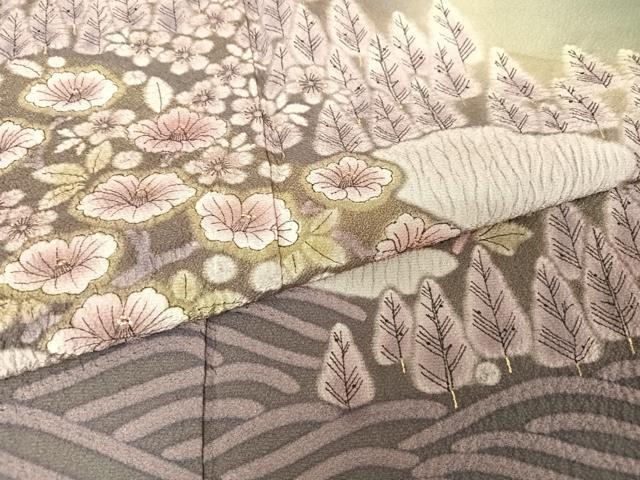 平和屋着物●訪問着 辻が花 暈し染め 金彩 正絹 逸品 AAAX0328np
