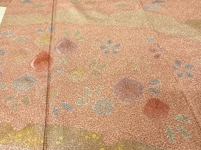 平和屋着物●訪問着 刺繍 草花文 金糸 金彩 正絹 逸品 AAAX0329np