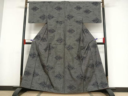平和屋着物●本場大島紬 カタス7マルキ 花菱文 正絹 逸品 AAAX0330np