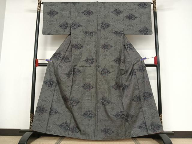 平和屋着物●本場大島紬 カタス7マルキ 花菱文 正絹 逸品 AAAX0330np