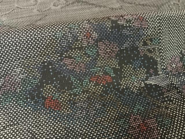 平和屋着物●本場大島紬 カタス7マルキ 花菱文 正絹 逸品 AAAX0330np