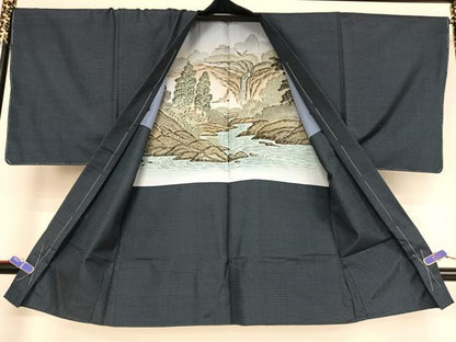 平和屋着物●男性　本場大島紬　アンサンブル　100亀甲　総詰め　正絹　逸品　未使用　AAAX0384np