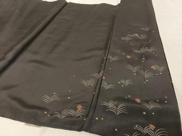 平和屋着物●訪問着 斜め取り花文 たたき染め 正絹 逸品 AAAX0385np