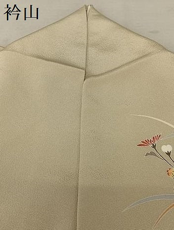 平和屋着物●訪問着 友禅 流水草花文 暈し染め 正絹 逸品 AAAX0573zg