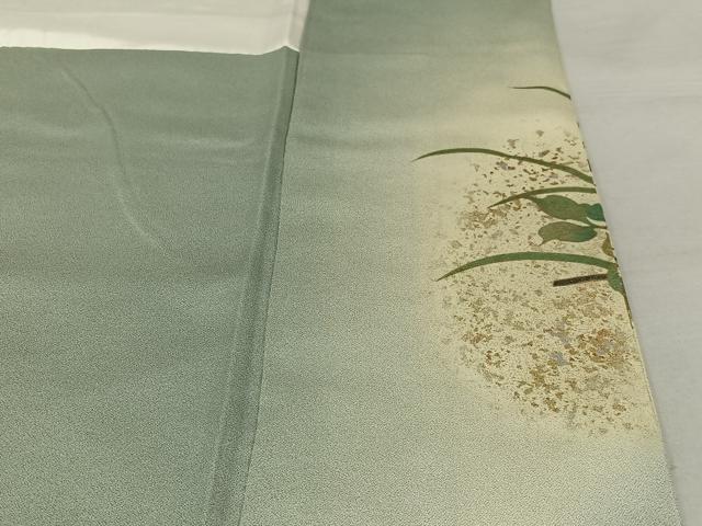 平和屋着物●訪問着　花鳥文　暈し染め　金銀彩　正絹　逸品　未使用　AAAX0574zg