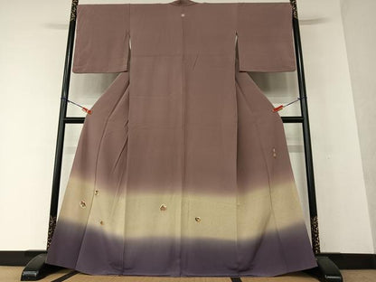 平和屋着物●蓑虫工芸作家 田尾笛秋 色留袖 貝合せ花文 暈し染め 金彩 正絹 逸品 AAAX0575zg