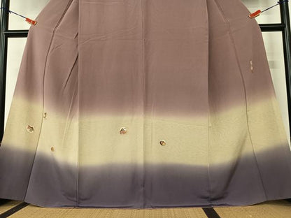 平和屋着物●蓑虫工芸作家 田尾笛秋 色留袖 貝合せ花文 暈し染め 金彩 正絹 逸品 AAAX0575zg