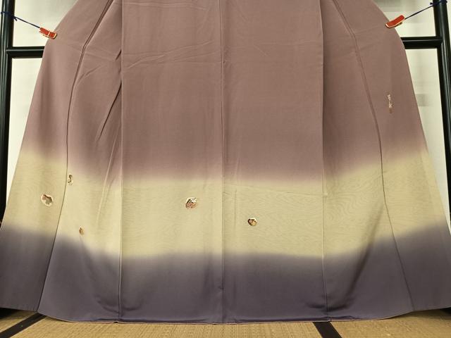 平和屋着物●蓑虫工芸作家 田尾笛秋 色留袖 貝合せ花文 暈し染め 金彩 正絹 逸品 AAAX0575zg
