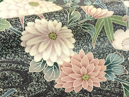 平和屋着物●訪問着　流水松竹梅花文　暈し染め　金彩　正絹　逸品　AAAX0576zg