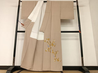 平和屋着物●色留訪問着 友禅 花唐草文 金彩 正絹 逸品 AAAX0589zg