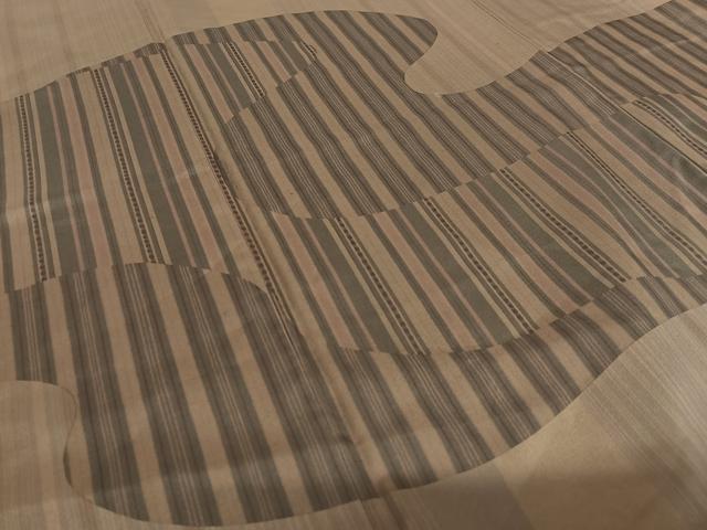 平和屋着物●本場染大島紬 訪問着 変わり縞 正絹 逸品 AAAX0591zg