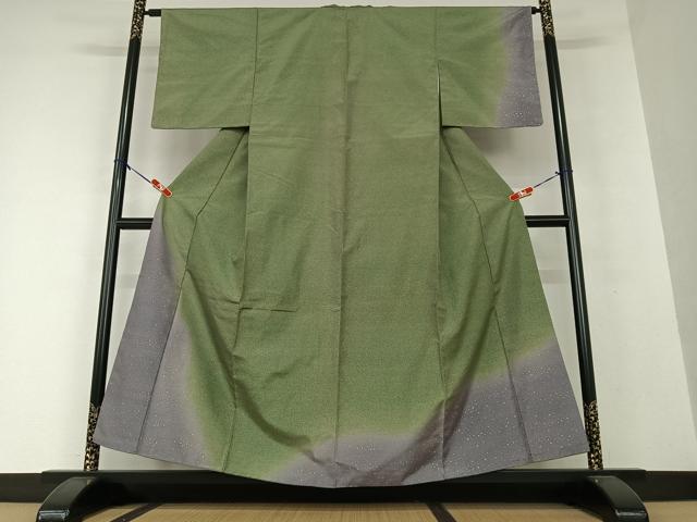 平和屋着物●訪問着　紬地　霞文　暈し染め　ますいわ屋扱い　正絹　逸品　AAAX0603zg