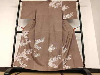 平和屋着物●本場染大島紬 訪問着 絞り 草花文 正絹 逸品 AAAX0626zg