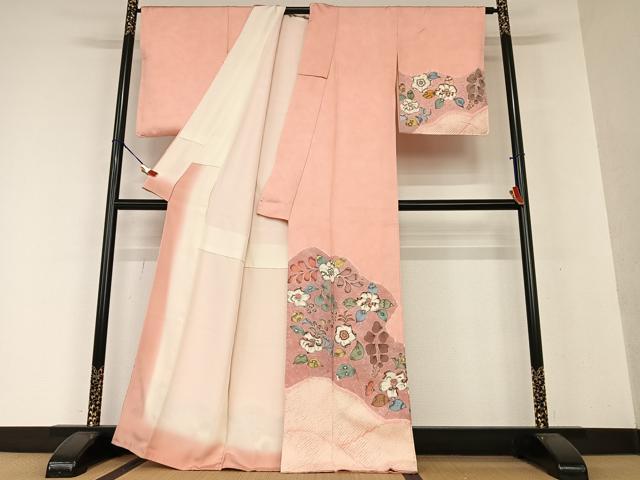 平和屋着物●訪問着 辻が花 手描き 絞り 正絹 逸品 AAAX0635zg