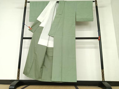 平和屋着物●上質な紬 色無地 岩井茶色 正絹 逸品 AAAX0646zg