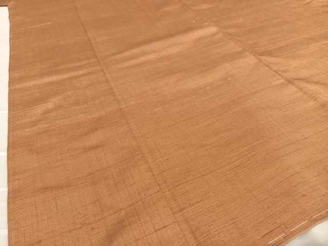平和屋着物●上質な紬 色無地 渋紙色 正絹 逸品 AAAX0651zg
