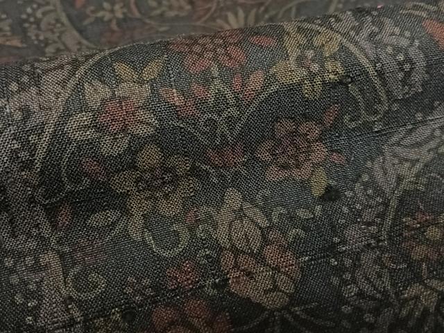 平和屋着物●上質な小紋 紬地 草花丸文 正絹 逸品 AAAX0662zg