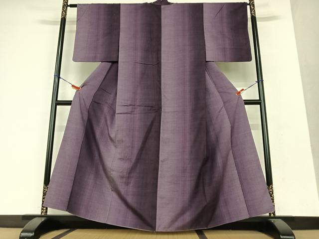 平和屋着物●上質な紬　鰹縞　正絹　逸品　AAAX0667zg