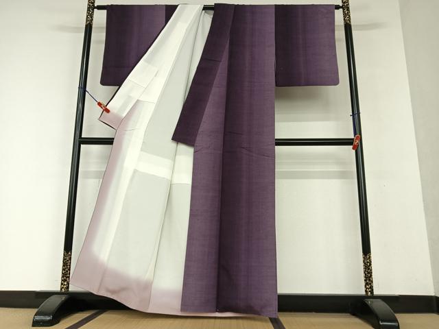 平和屋着物●上質な紬　鰹縞　正絹　逸品　AAAX0667zg