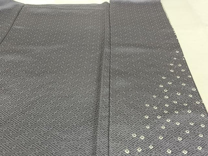 平和屋着物●訪問着　絞り　刺繍　草花文　金糸　正絹　逸品　AAAX0669zg