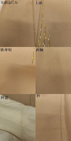 平和屋着物●訪問着 草花文 暈し染め ロング丈 正絹 逸品 AAAX0700zg
