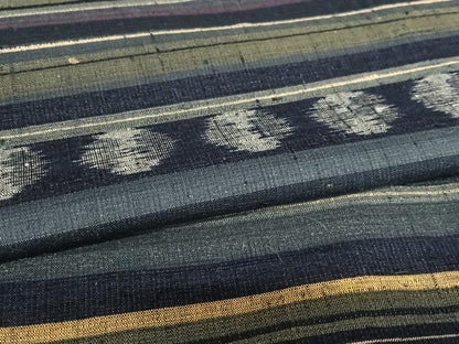 平和屋着物●上質な紬 横段丸文 正絹 逸品 AAAX0714zg